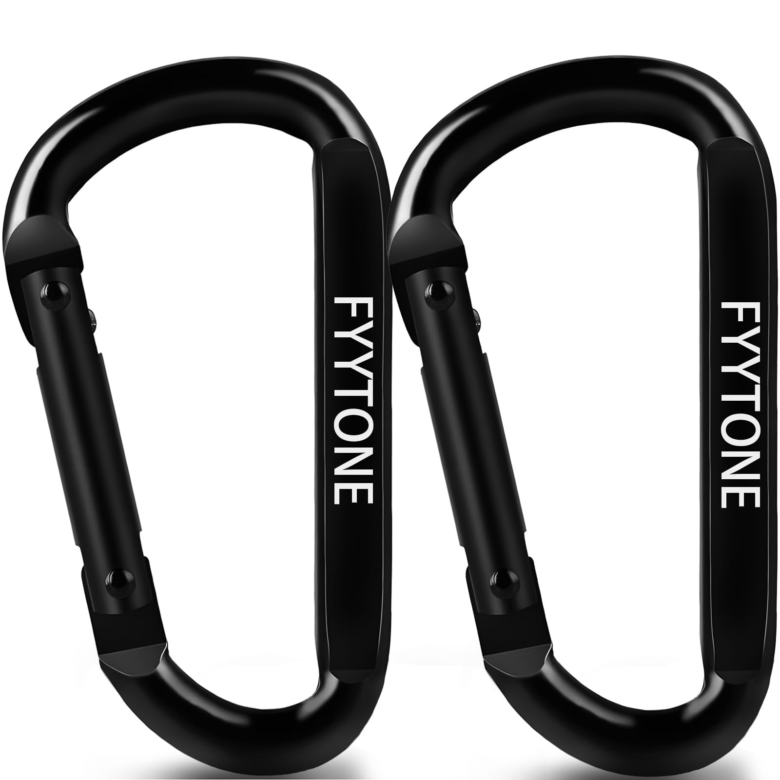 Mosquetón de acero negro resistente, 880 libras, mosquetones de 3.0 pulgadas, ganchos de resorte de anillo en D para hamacas, camping, senderismo, llaveros, exteriores y gimnasio, correa de