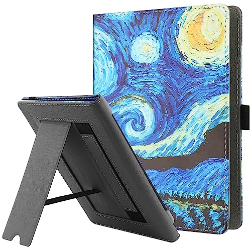 HGWALP Custodia universale per 6-7 pollici eReaders, Folio Stand Cover con cinturino compatibile con Kindle Paperwhite/Colorsoft/Kobo/Tolino/Pocketbook/Sony 6' 6.8' 7' E-Book Reader-SS