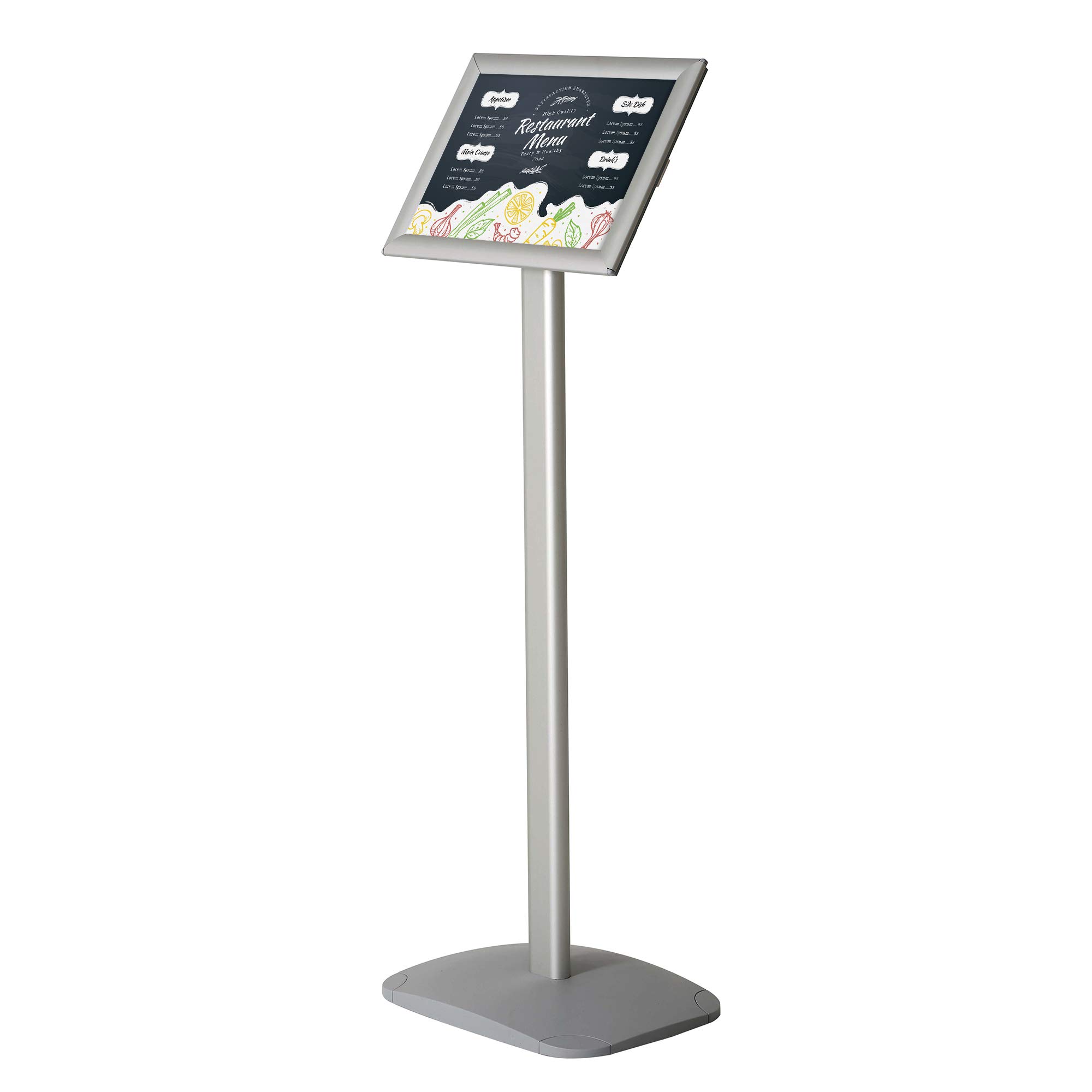 Soporte Informativo para Carteles DIN A4 | Elegante Stand Informativo en plata | Expositor de Información A4 en Formato Vertical/Horizontal | Soporte de Carteles para Publicidad