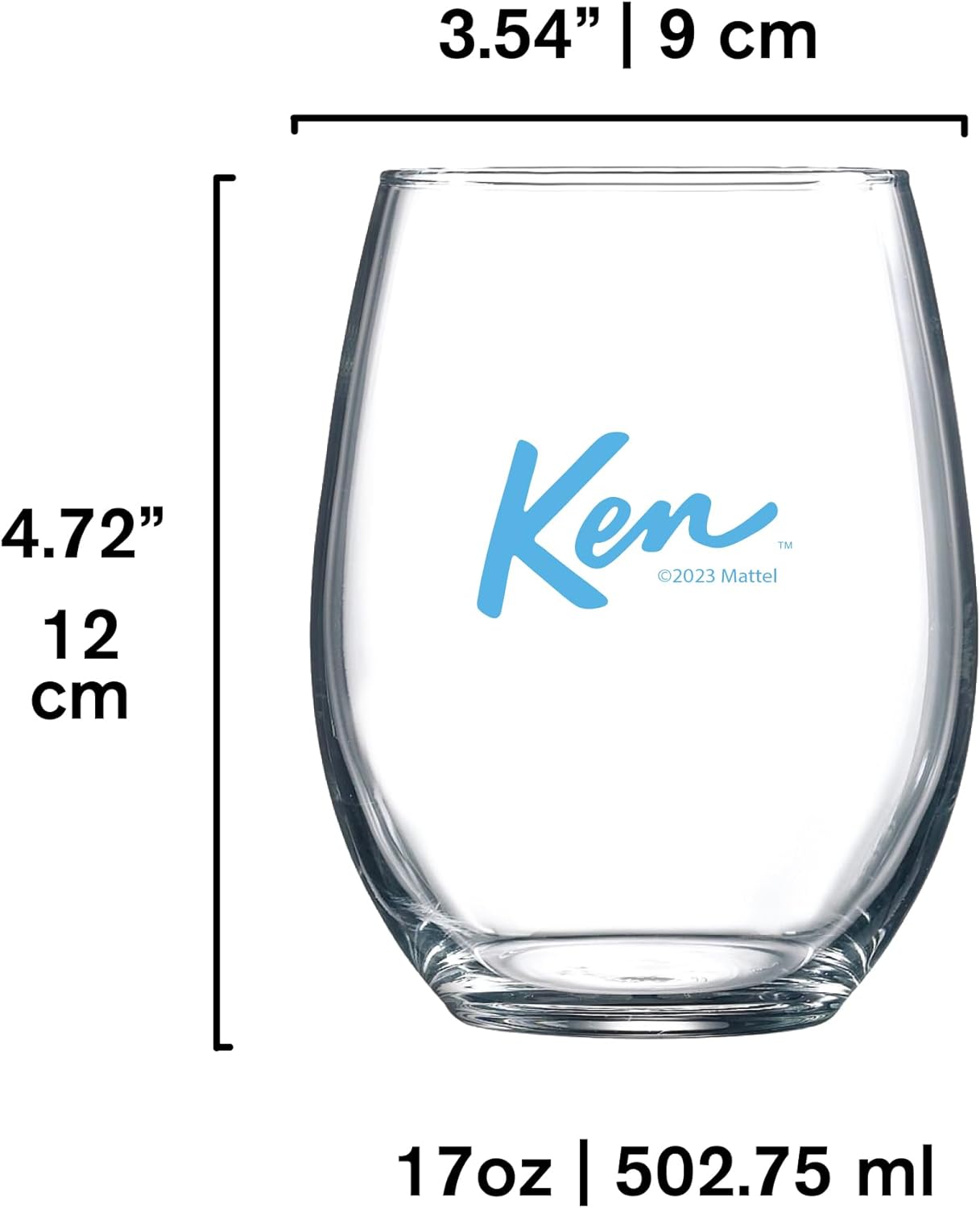 Barbie and Ken Stemless Wine Glasses Hot Pink and Blue Barbie Logo Cocktail Glasses 17 Oz - 2 Pack