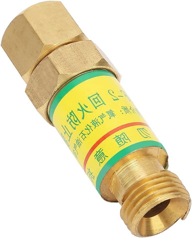 Oxygen Acetylene Flashback Arrestor, Oxygen Flashback Arrestor Oxygen Check Valve Solid Brass Construction for Oxygen Control for Acetylene Control(Oxygen tempering device)