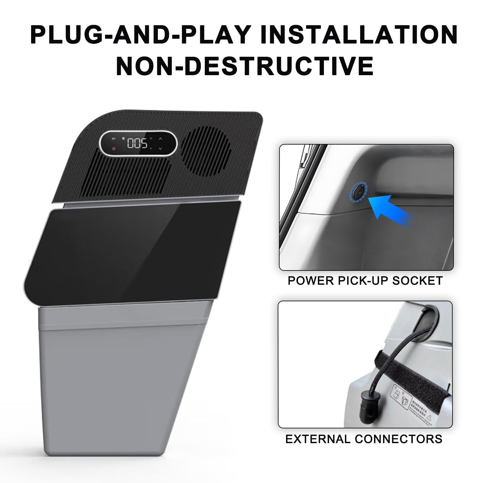 Tesstudio Tesla Model Y Refrigerator, Trunk Car Fridge 12V Design for Model Y 5 Seater, 12V Refrigerator Trunk Car Fridge 16qt(15L) for Outdoor, Travel, Camping