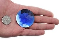 Vista 11 de Allstarco Joyas redondas autoadhesivas extra grandes de 1.969 in, diamantes de imitación acrílicos para cosplay, 2 piezas, Plástico Plata Acrílico