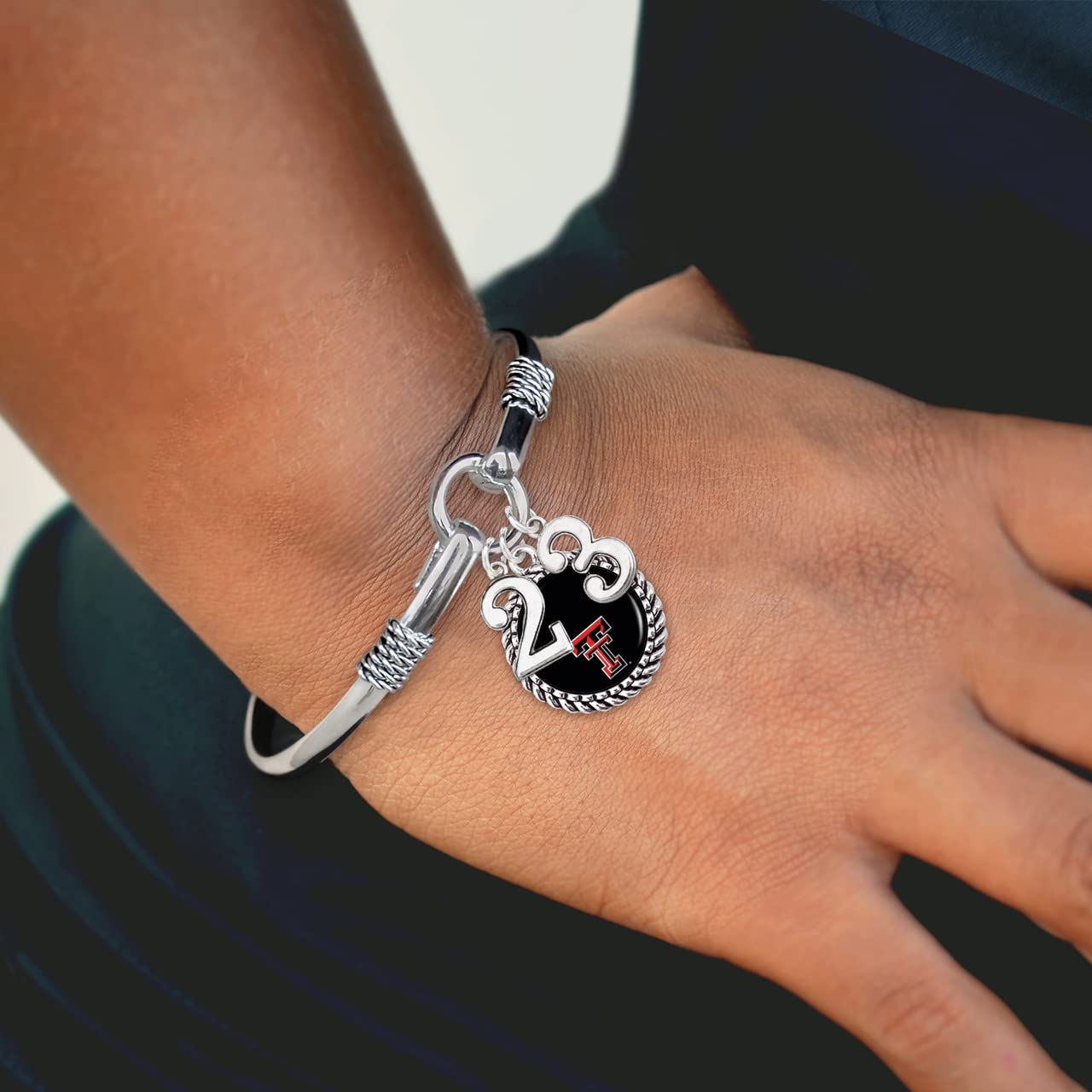Texas Tech Red Raiders Graduation Year 2024 Silver Bracelet Jewelry Licensed TTU
