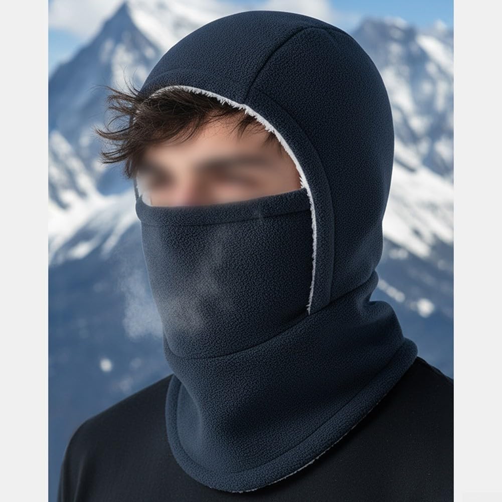 Fleece-Sturmhaube, warm, winddicht, für Skifahren, Radfahren, Laufen, weiches Polyester, Wintermaske, Einheitsgröße