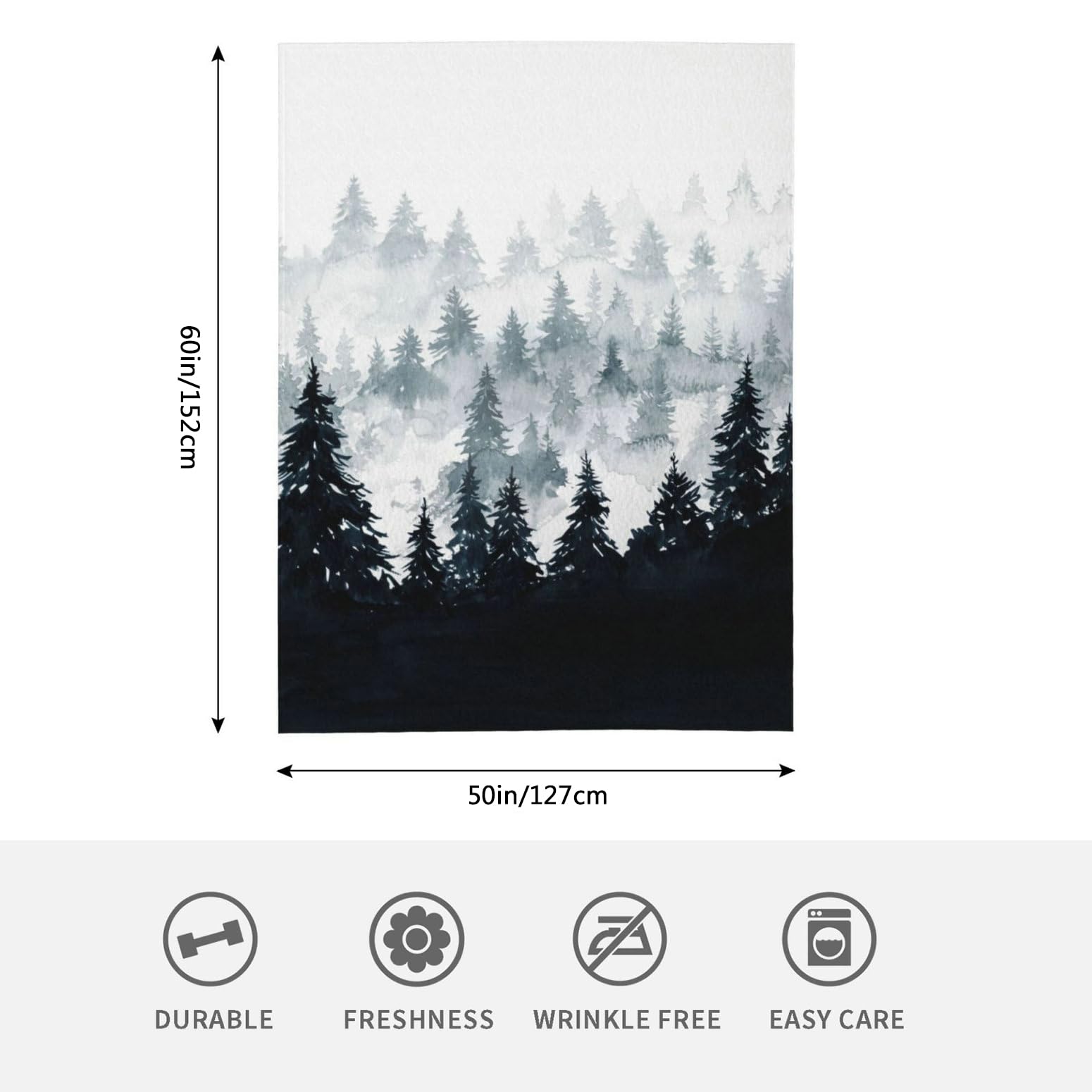 HGOD DESIGNS Mountains Landscape Blanket for Women Lightweight Soft Fleece Flannel Throw Blanket Trees Sofa Couch Living Room 130x150cm - Image 2