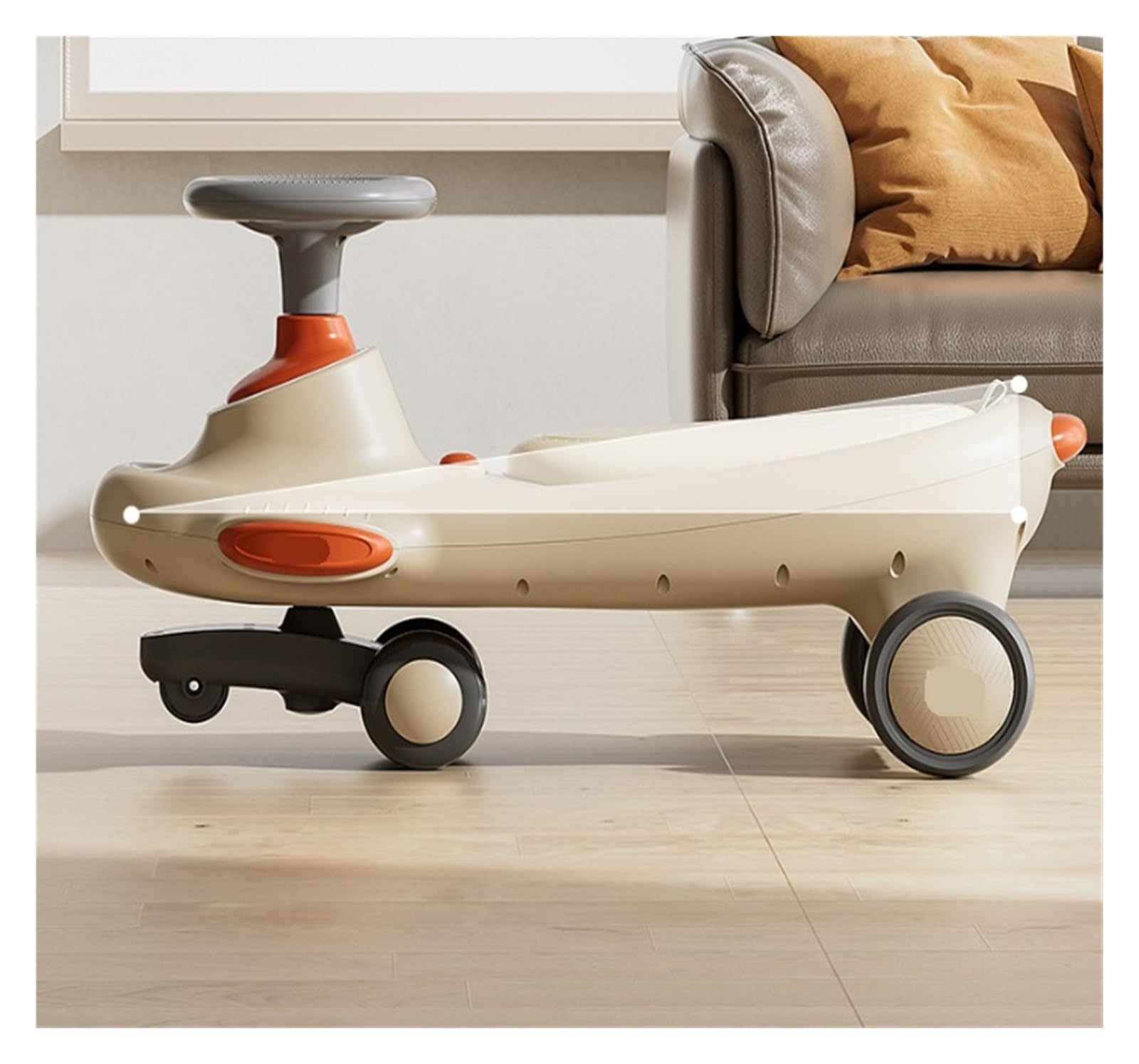 Wackelauto, Wiggle Auto-Schaukelauto for Kinder, Spielzeug for Aufsitzen, Stauraum unter dem Sitz, geräuschlose Räder, for Jungen und Mädchen, for Spielen im Innen- Außenbereich, Schaukelkarte(Blu)