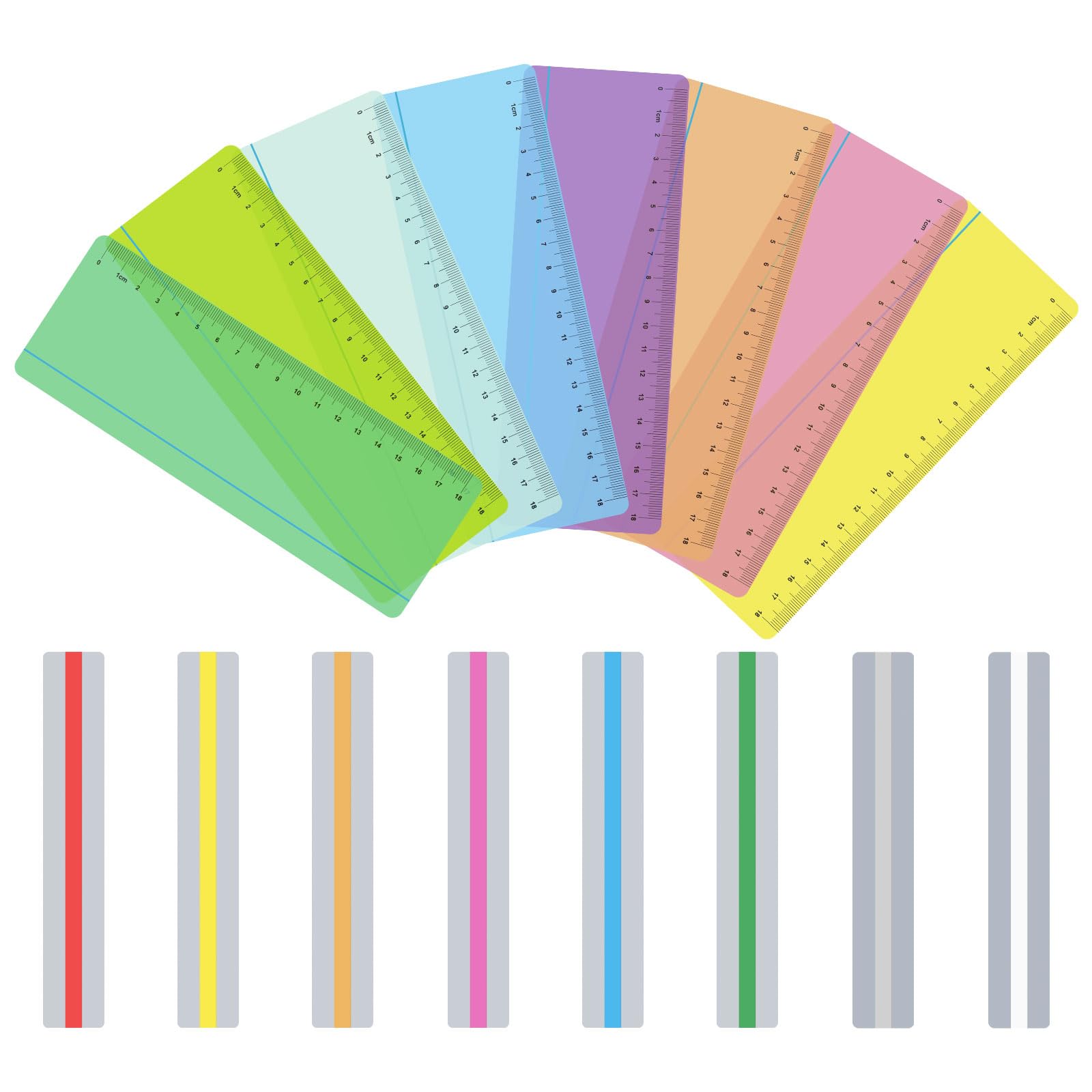 16Pcs Coloured Overlays for Dyslexia, 8Pcs Dyslexia Overlays with 8Pcs Reading Ruler, Coloured Overlays Dyslexia and Reading Beginner, Dyslexia Aids for Reducing Visual Stress Increase Reading Comfort