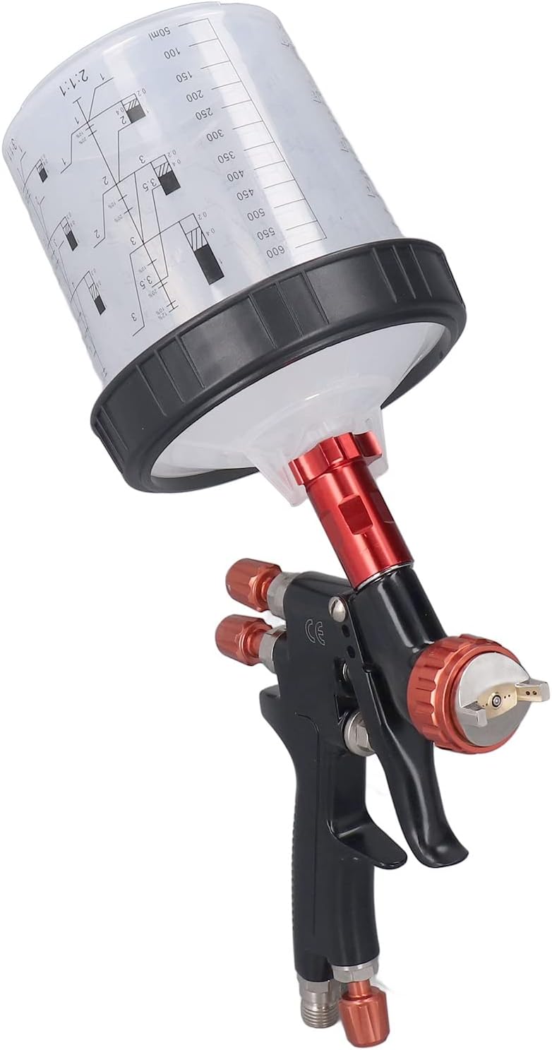 Air Paint Spray Gun, 600ml Automotive Paint Sprayer Aluminum Alloy Amplitude Adjustable Car Air Spray Gun Professional Spray Gun Kit for Auto Parts, Woodworking, Home Decoration
