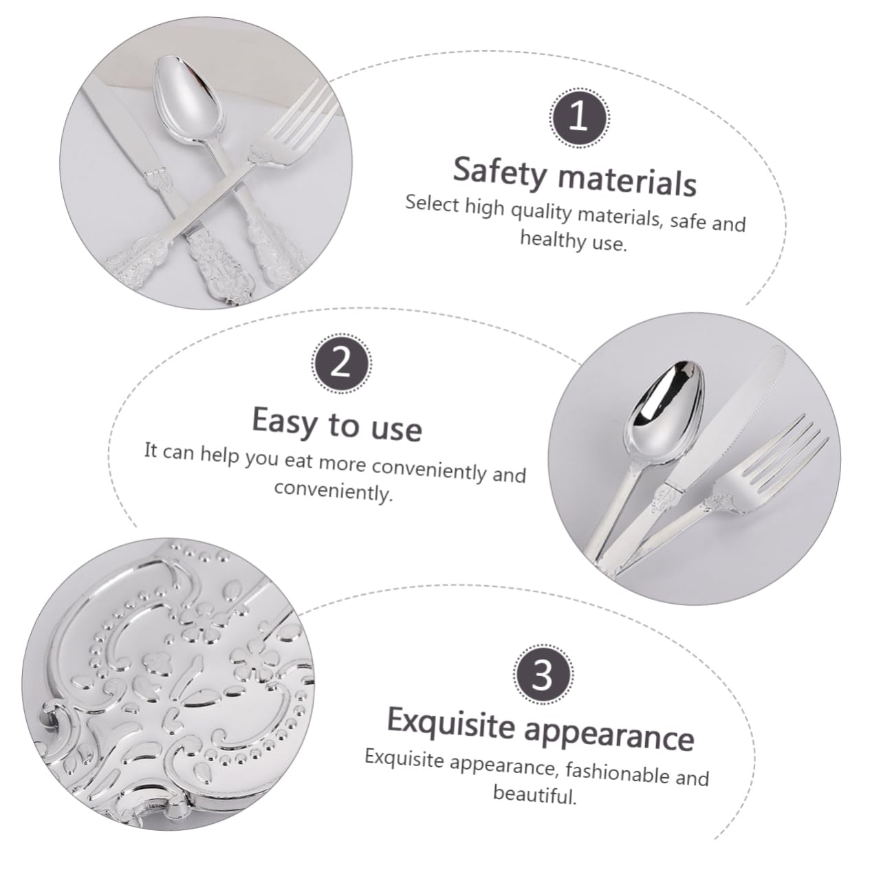 KOMBIUDA 12pcs Gilding Plastic Spoons Forks Party Supplies for Wedding Banquet Elegant Dining Table Accessories