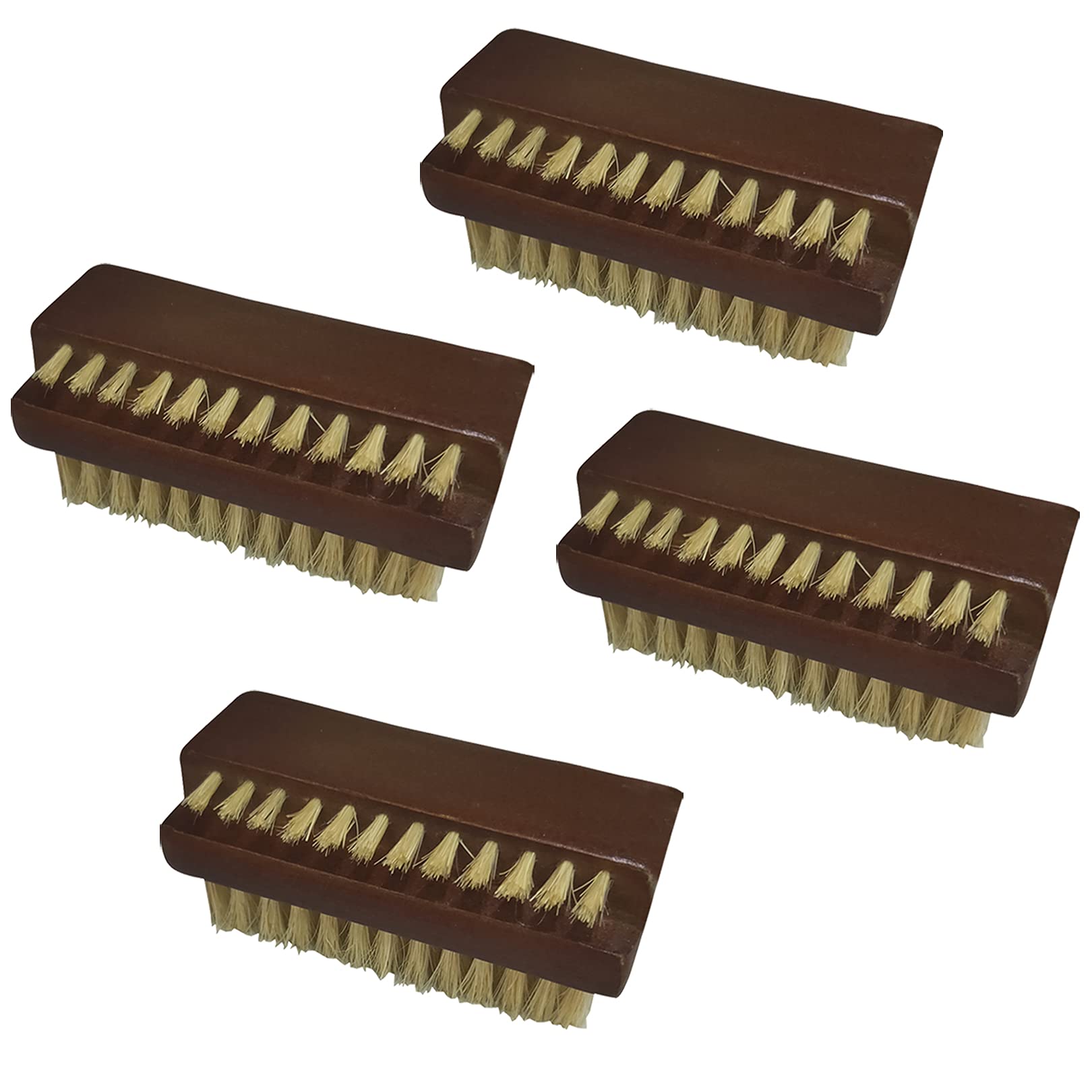 Coralpearl Wooden Nail Brush Cleaner Rosewood Two Sided in Natural 100% Boar Bristle for Cleaning Hand Finger Foot Toe, Fingernail Toenail Scrub Brush