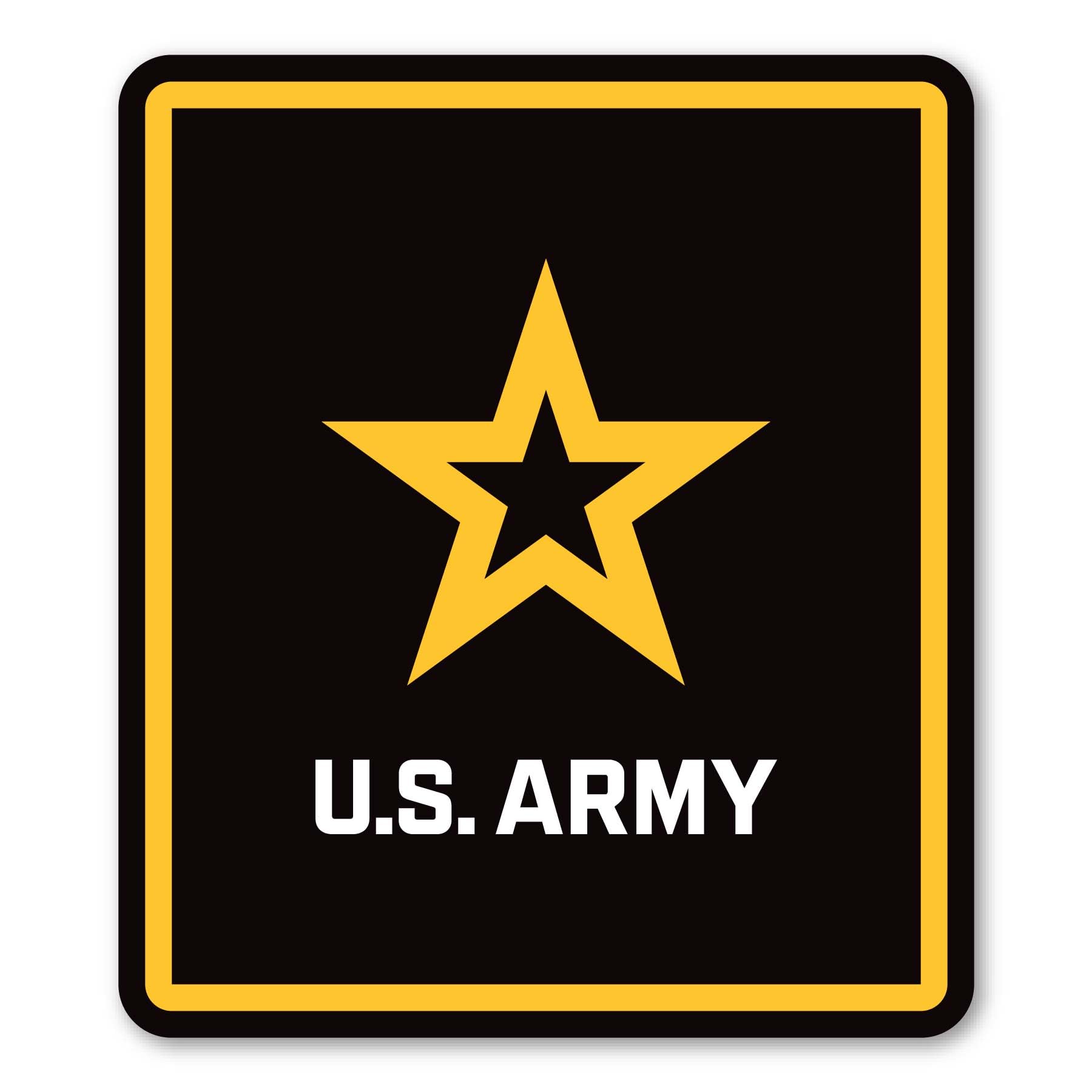 Army Star Logo Sticker by Magnet America is 4" x 4.6" Made for Vehicles, Laptops, and Refrigerators