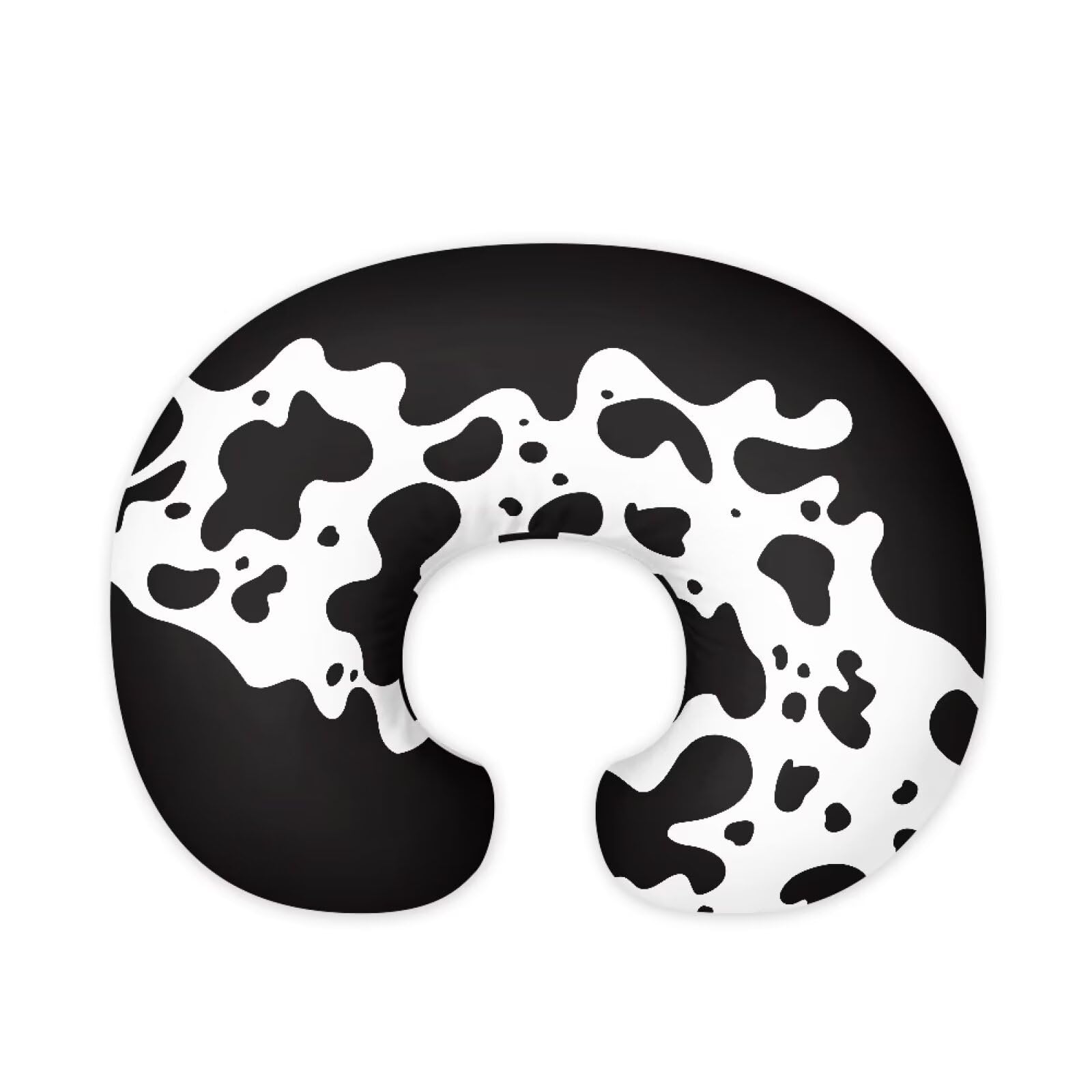 XXQGOMG Nursing Pillow Cover Black Cow Breast Feeding Pillows for Babies Boys & Girls Soft Breathable Nursing Pillow Case U Shaped Nursing Pillow Slipcovers for Breastfeeding Mom