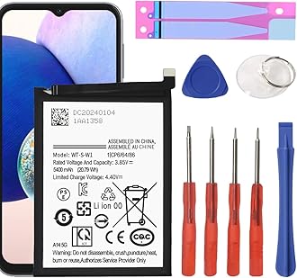 Battery for Samsung Galaxy A14 5G, 5400mAh Upgraded 2024 New 0 Cycle Battery Replacement for SM-A146U SM-A146U1 SM-A146W SM-S146VL SM-A146M with Professional Replacement Tool Kits