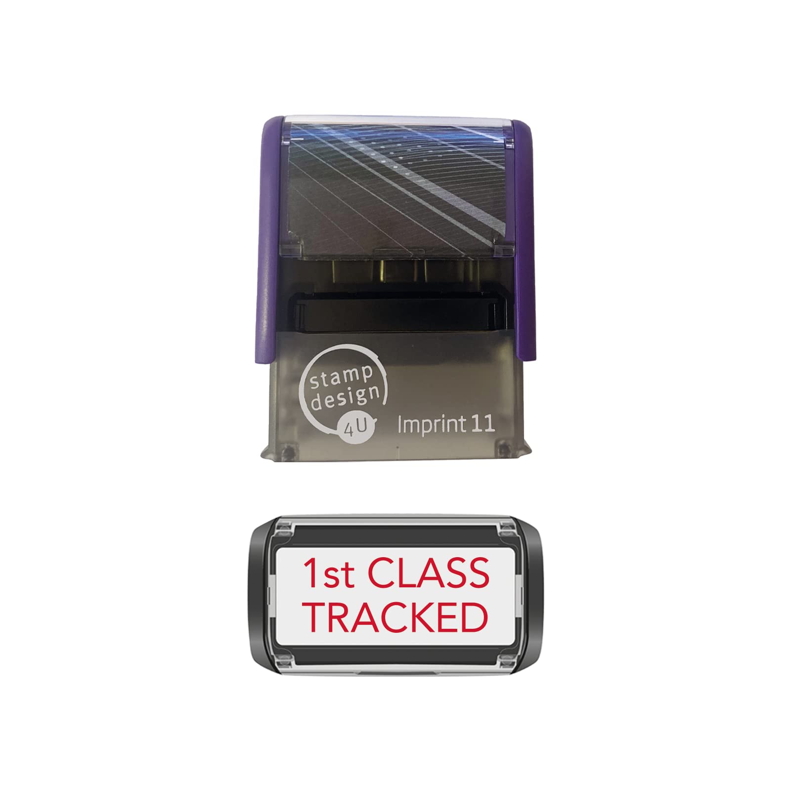 Stamp Design 4U Red Imprint 11 38 X 14Mm - Stock Self-Inking Mailing/Delivery Stamp 1St Class Tracked Stamp With Ink