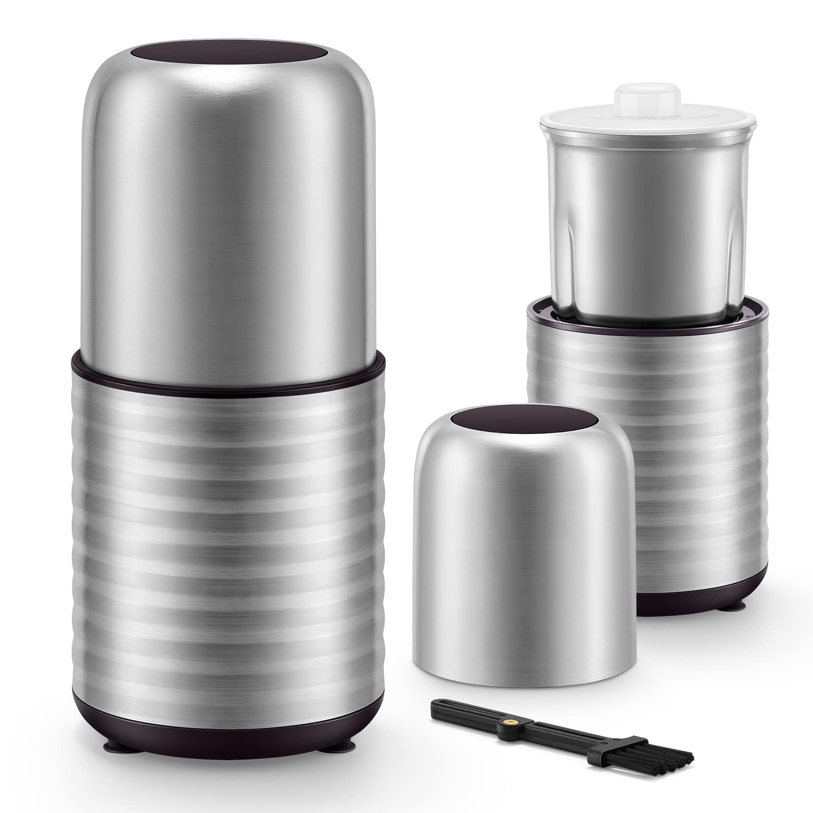 SYOSI Coffee Grinder, Electric with Large Size 200g Removable Cup, Fast Espresso Grinder with 304 Stainless Steel Removable Bowl for Bean