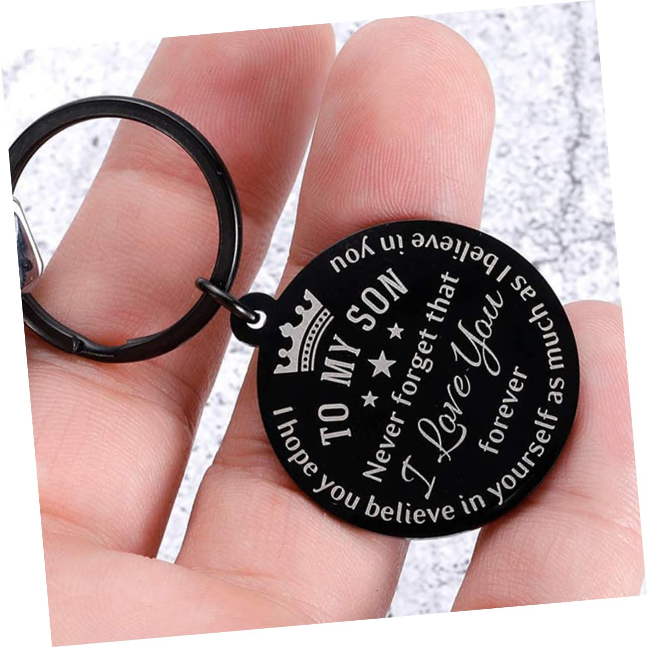 FOMIYES Multifunctional Keychain Pendant Stainless Steel for Son Motivational Present