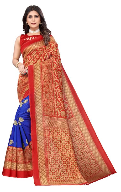 Sari de luxe en soie artistique avec imprimé kalamkari et haut personnalisable