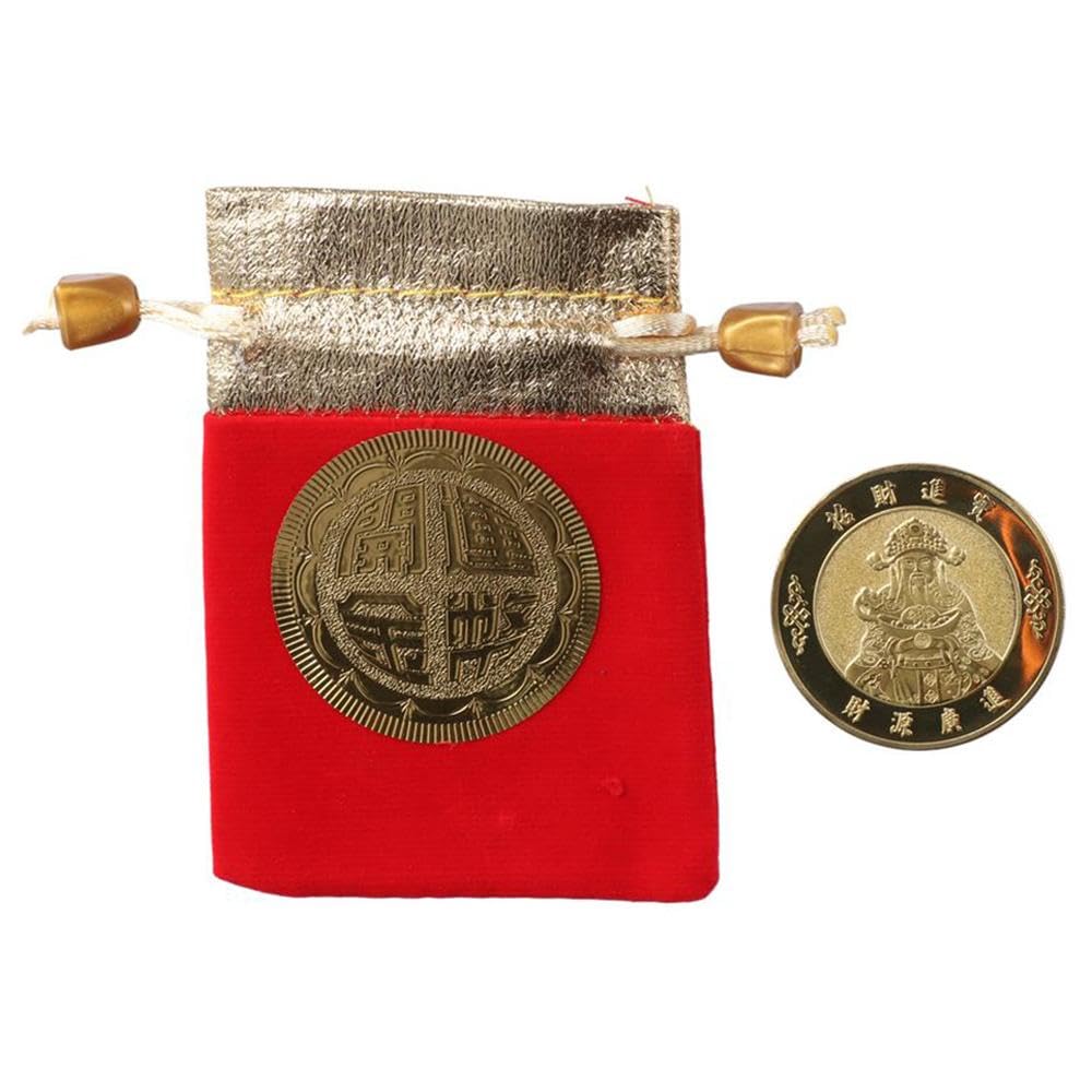 GetCoupon Souvenir Coin, Chinese God of Wealth Brings Fortune Prosperity Lucky Coin, for Decoration Gift