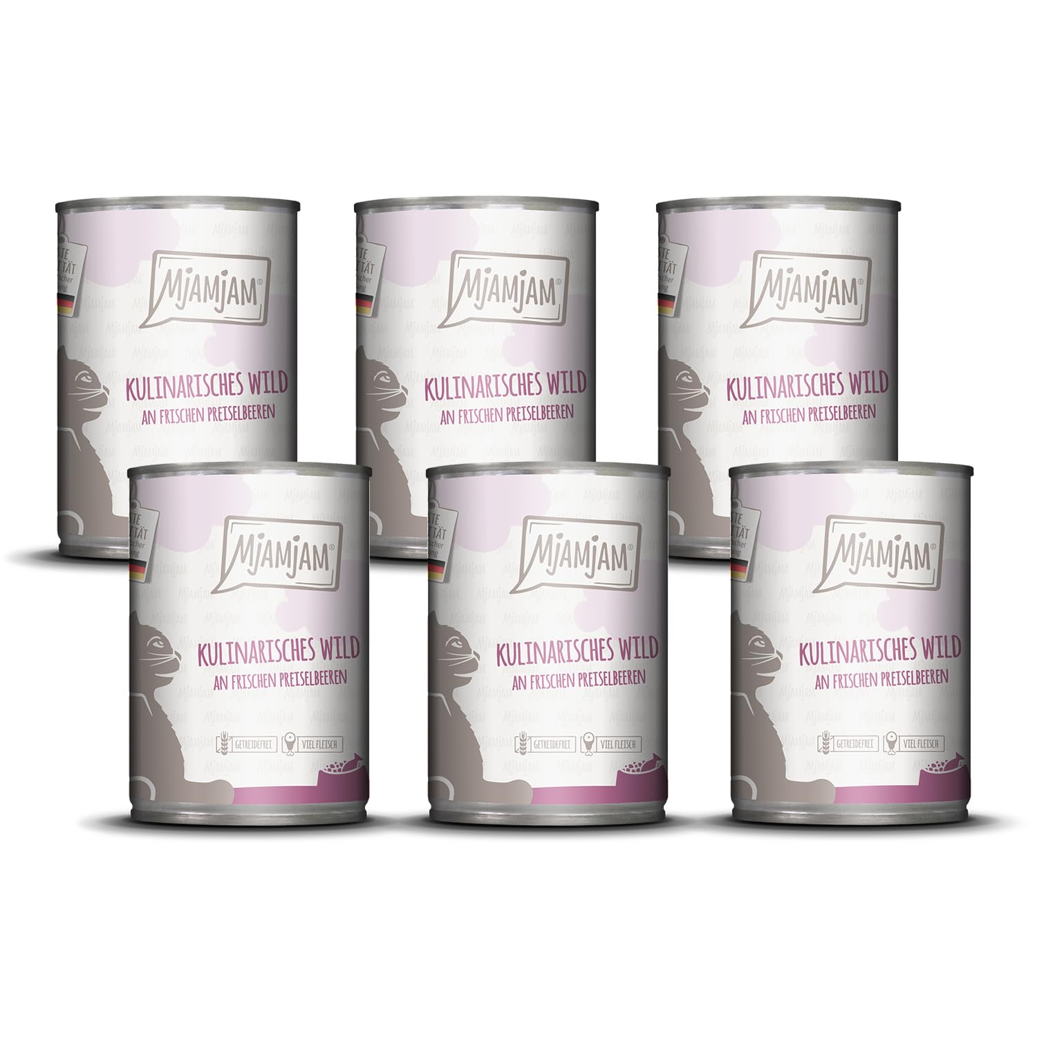 MjAMjAM - Premium wet food for cats - culinary game with fresh cranberries, 6 pack (6x400g), grain-free