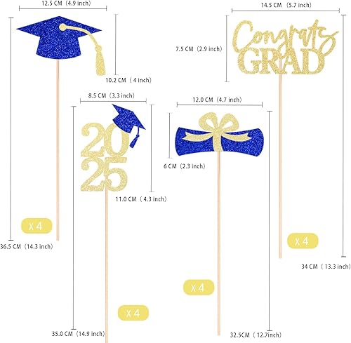 Miniatura 6 de Gexolenu 16 centros de mesa de graduación de doble cara color rojo brillante para mesas decoración de mesa de graduación 2023 centro de mesa