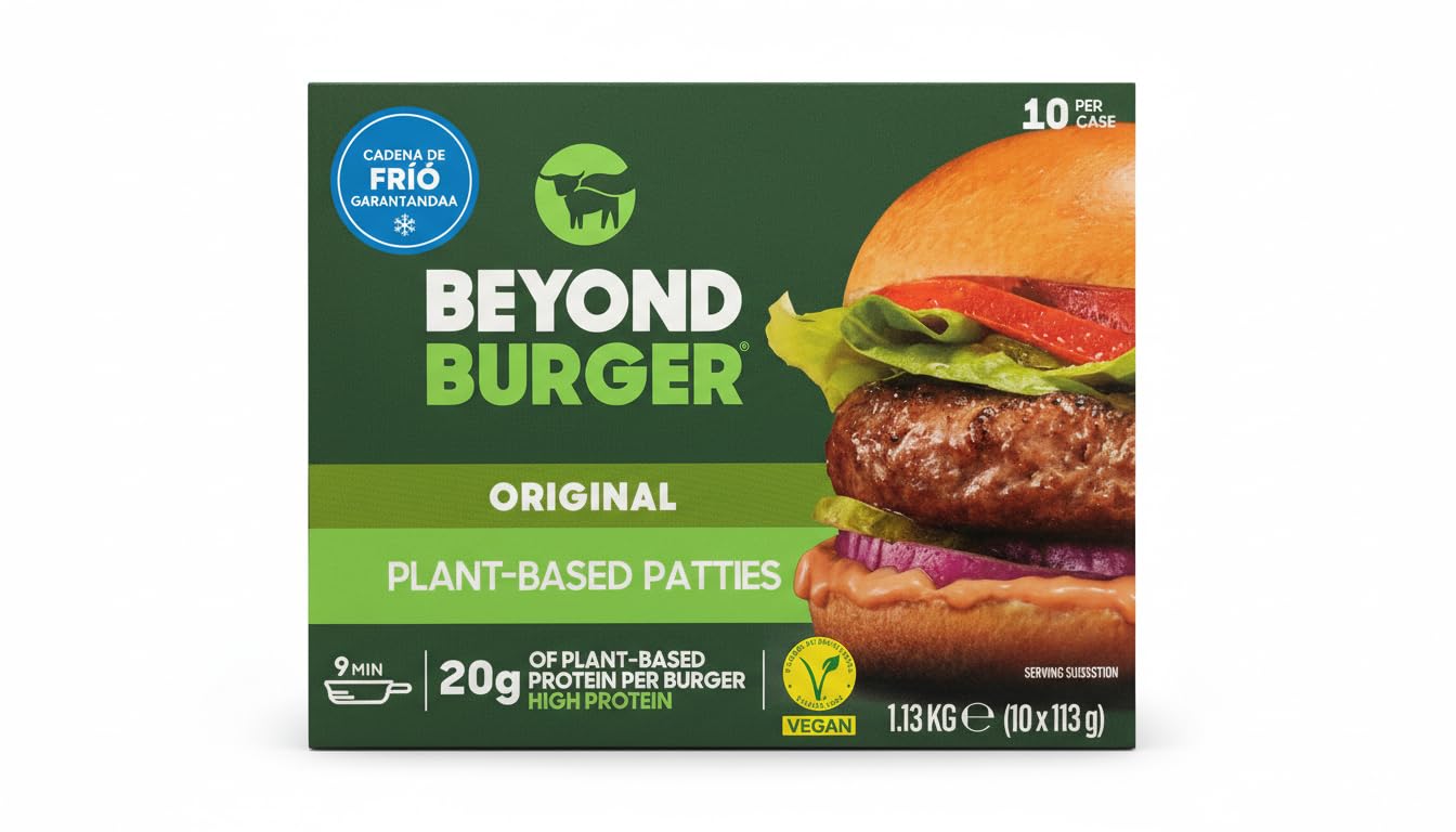 Beyond Burger Pack 10 Hamburguesas Vegetales 1.13 kg 20g Proteína Vegetal Sin Gluten Veganas Refrigerado