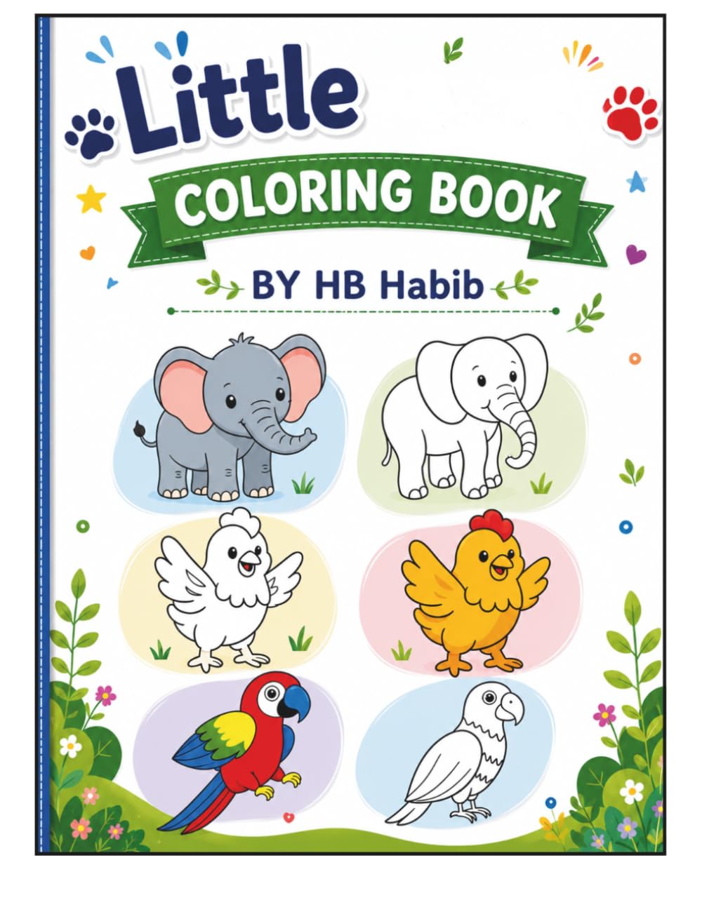 Little Paws COLORING BOOK: Cute Baby Animals, Puppies, and Kittens Coloring Book for Kids and Toddlers