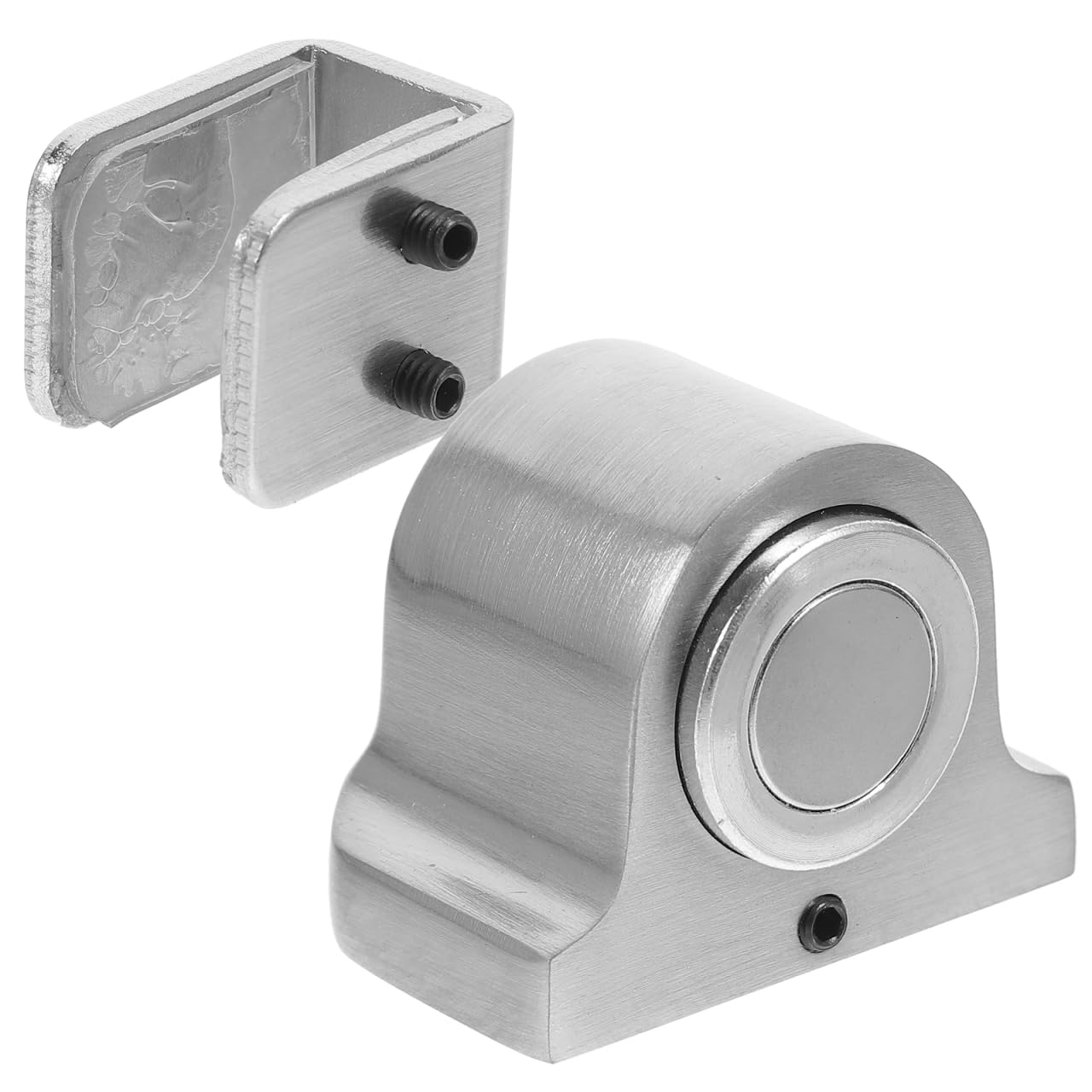 Butée de porte magnétique au sol anti claquement pour paroi en verre