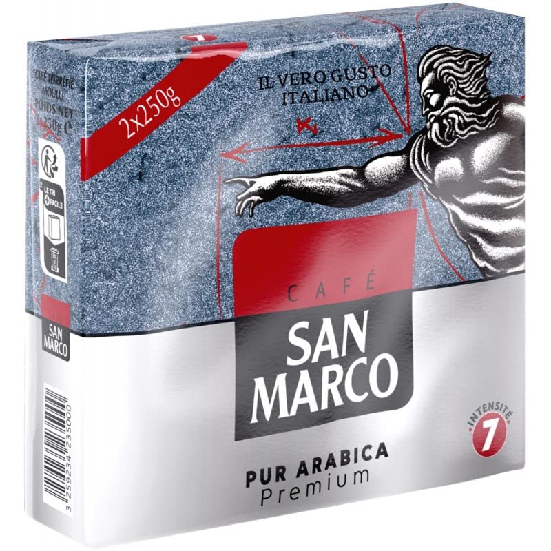 SAN MARCO - Café Moulu Pur Arabica 500G - Lot De 3 - Vendu Par Lot