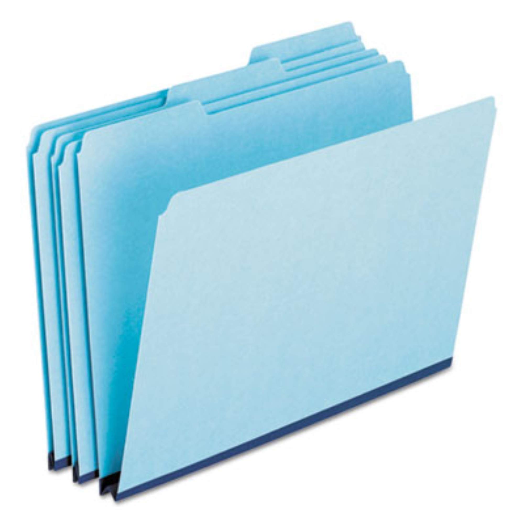 Pressboard Expanding File Folders, 1/3-Cut Tabs: Assorted, Letter Size, 1" Expansion, Blue, 25/Box