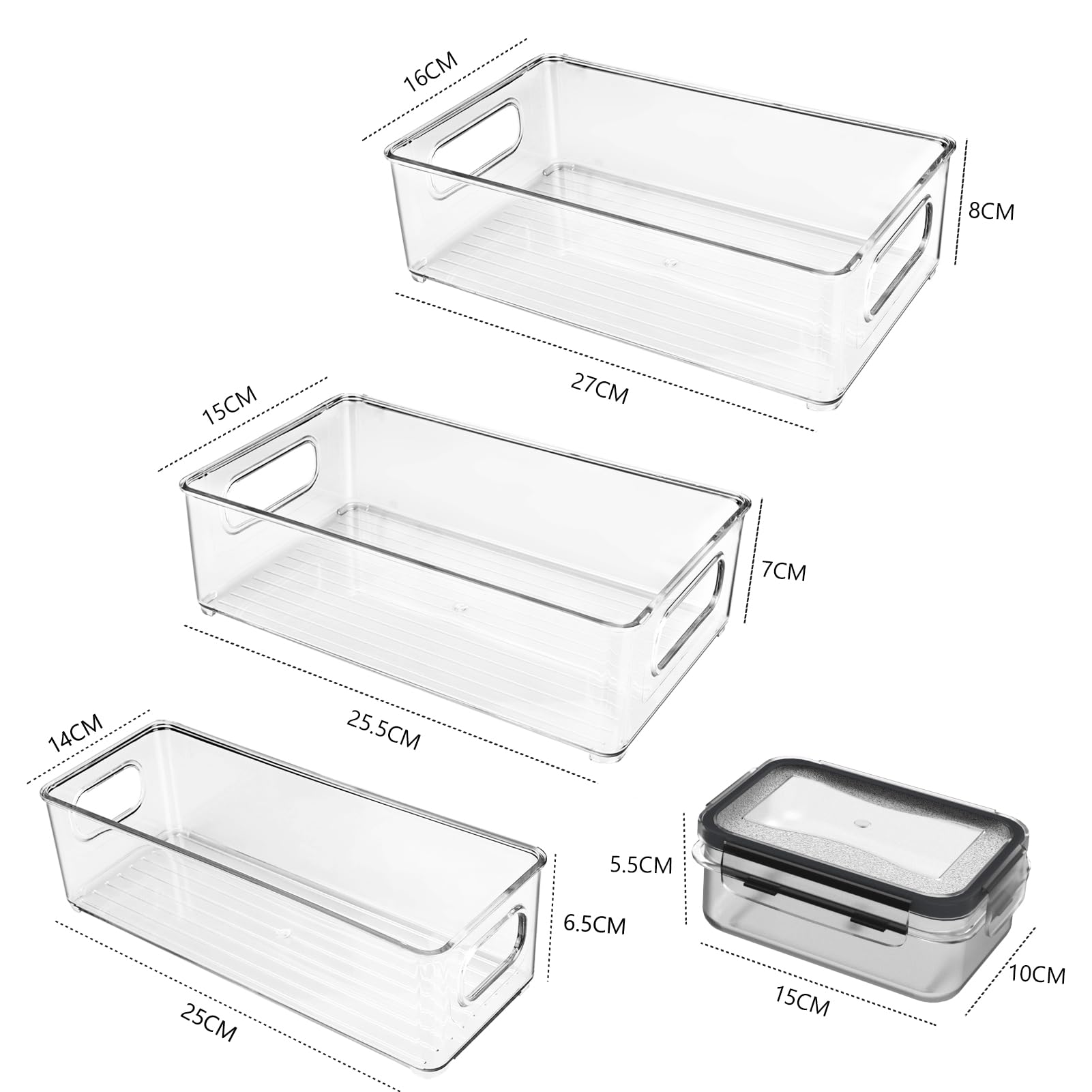 Organizer Per Frigorifero Trasparenti - Set Di 6 Contenitori Impilabili Senza BPA - Foto 10