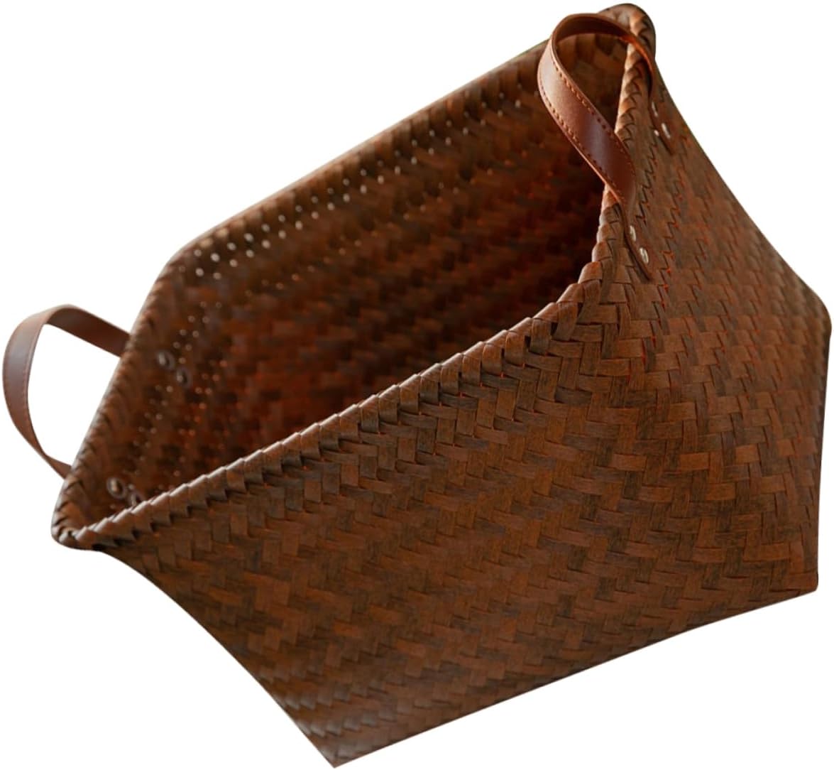 Woven Storage Basket for Home Organization Versatile Laundry Holder for Clothes Toys and Sundries Lightweight Design with Comfortable Handles Large