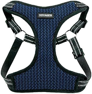Voyager Step-In Flex Dog Harness - All Weather Mesh, Step In Adjustable Harness for Small and Medium Dogs by Best Pet Supplies - Royal Blue Base, X-Small