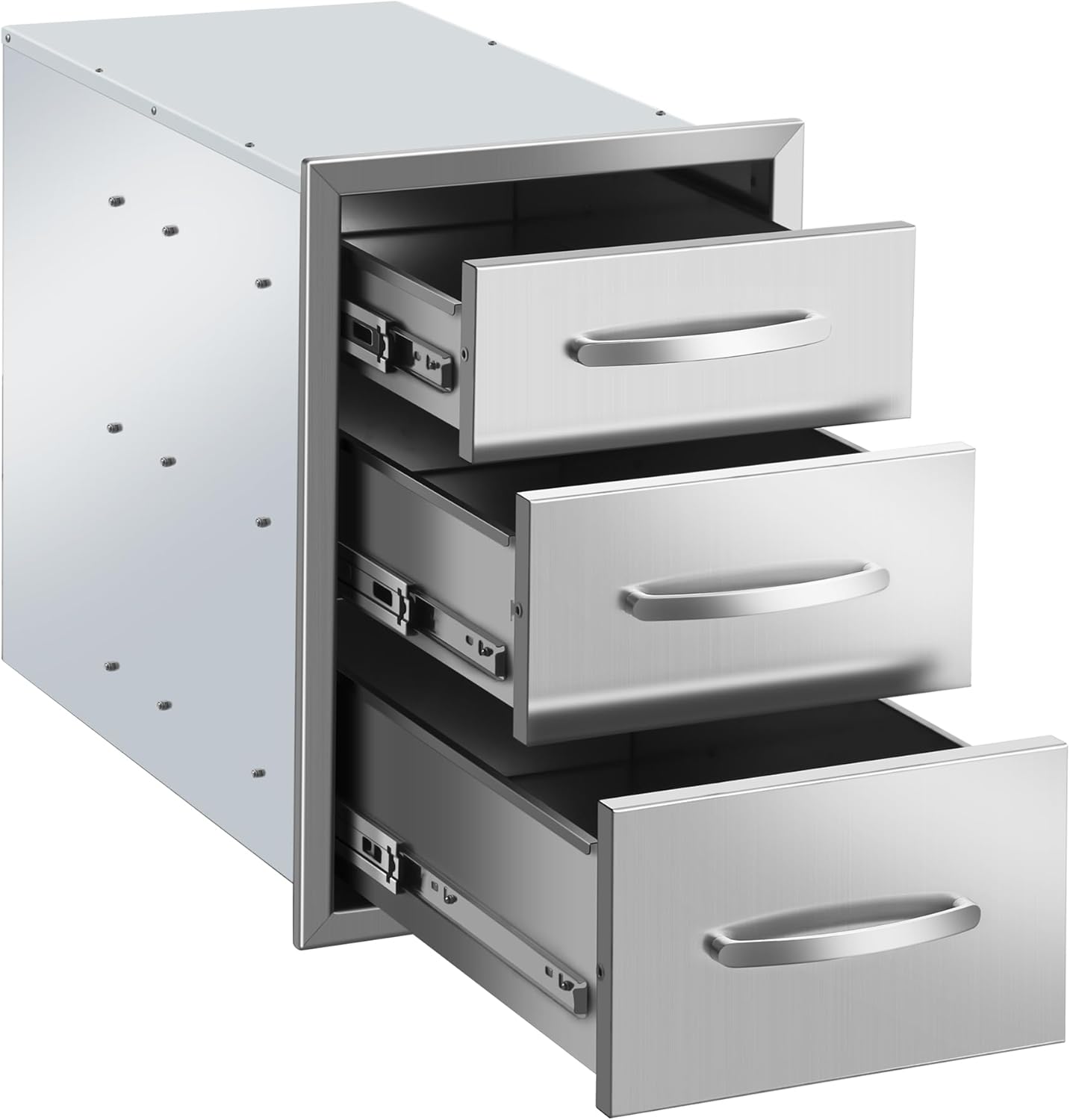 Outdoor Kitchen Drawers Built-in BBQ Drawer Stainless Steel Access Drawers for Outdoor Kitchen Island or Grill Station (14" W x 20.3" H x 23" D)