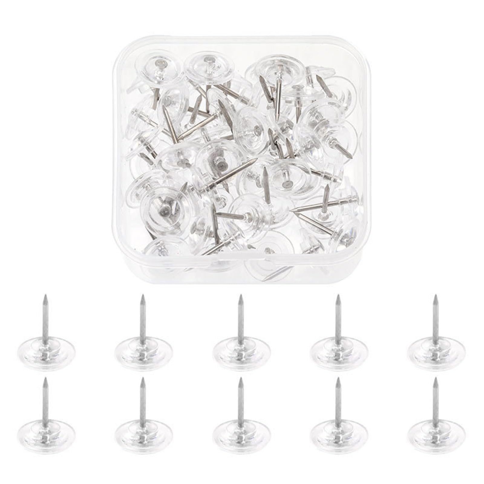 50Pcs Push Pins Cork Notice Board Thumb Tacks Drawing Pins Flower Star Gear Flat Head Pushpin for Office Bulletin Board