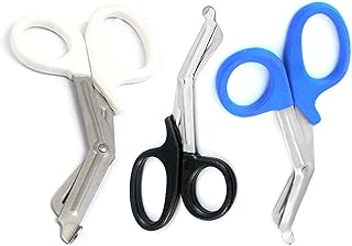 3 PCS (BLACK & TEAL & WHITE) PARAMEDIC UTILITY BANDAGE TRAUMA EMT EMS SHEARS SCISSORS 5.5 INCH STAINLESS STEEL (PC BRAND)