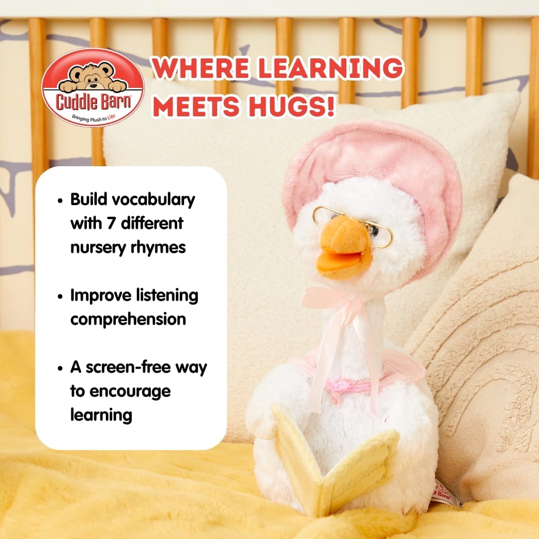 Cuddle Barn – Mother Goose Animated Stuffed Animal Reads Nursery Rhymes, 14”