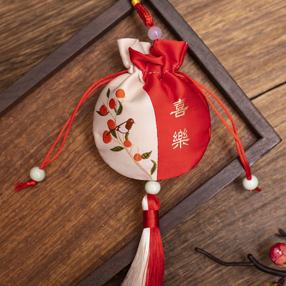 Amazon.co.jp: 巾着袋2 PCS小さなサシェバッグ中国刺繍入りポーチ巾着