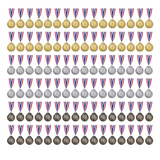 96 Pieces Gold Silver Bronze Award Medals