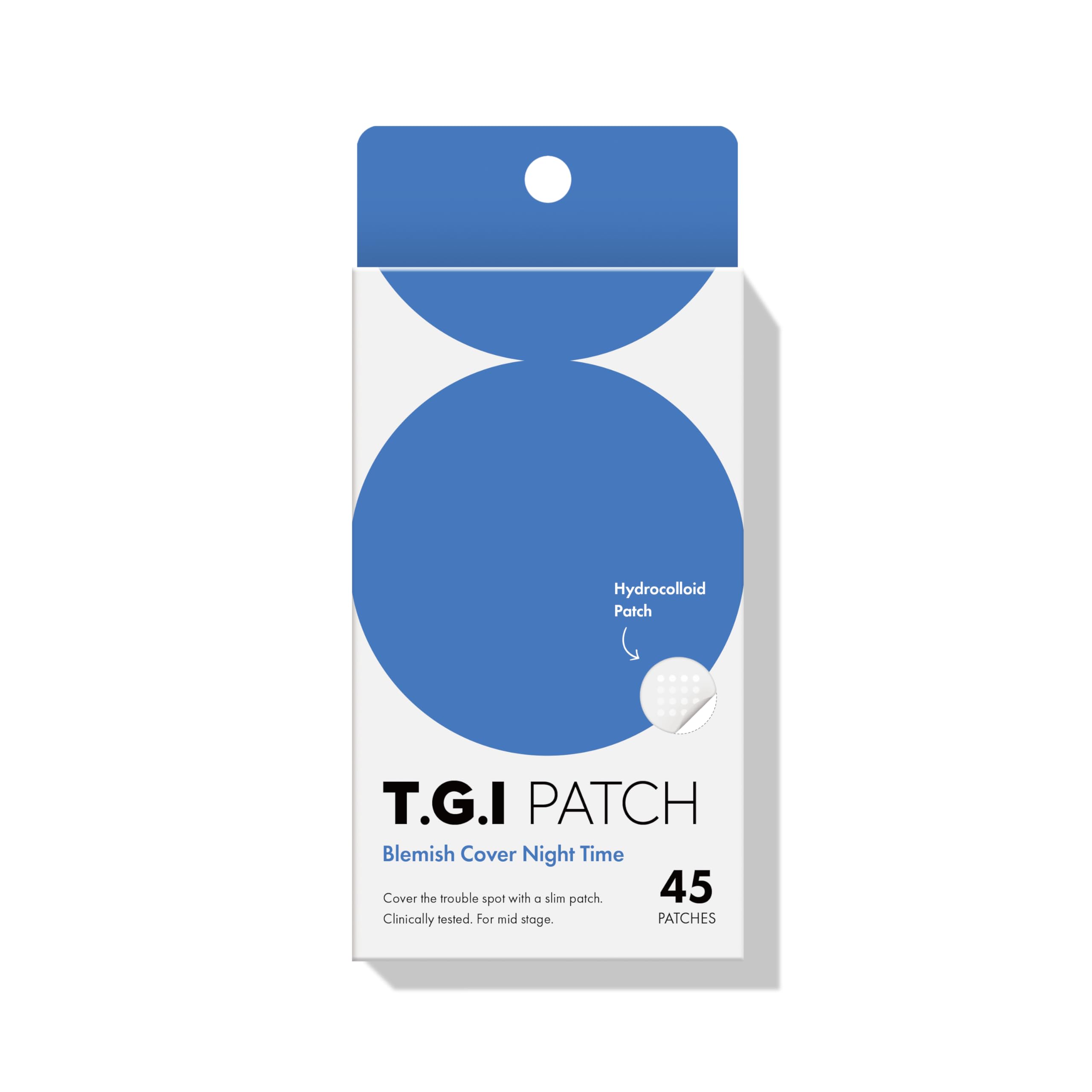 [TGI PATCH] Blemish Cover Night Time - Hydrocolloid Patches for Mid-Stage Pimples and Zits (45pc)