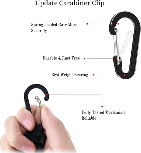 Miniatura 2 de Llavero de cuerda de paracaídas con bandera de Estados Unidos, clip de mosquetón de paracaídas, cordón trenzado, gancho para anillo de utilidad, kit