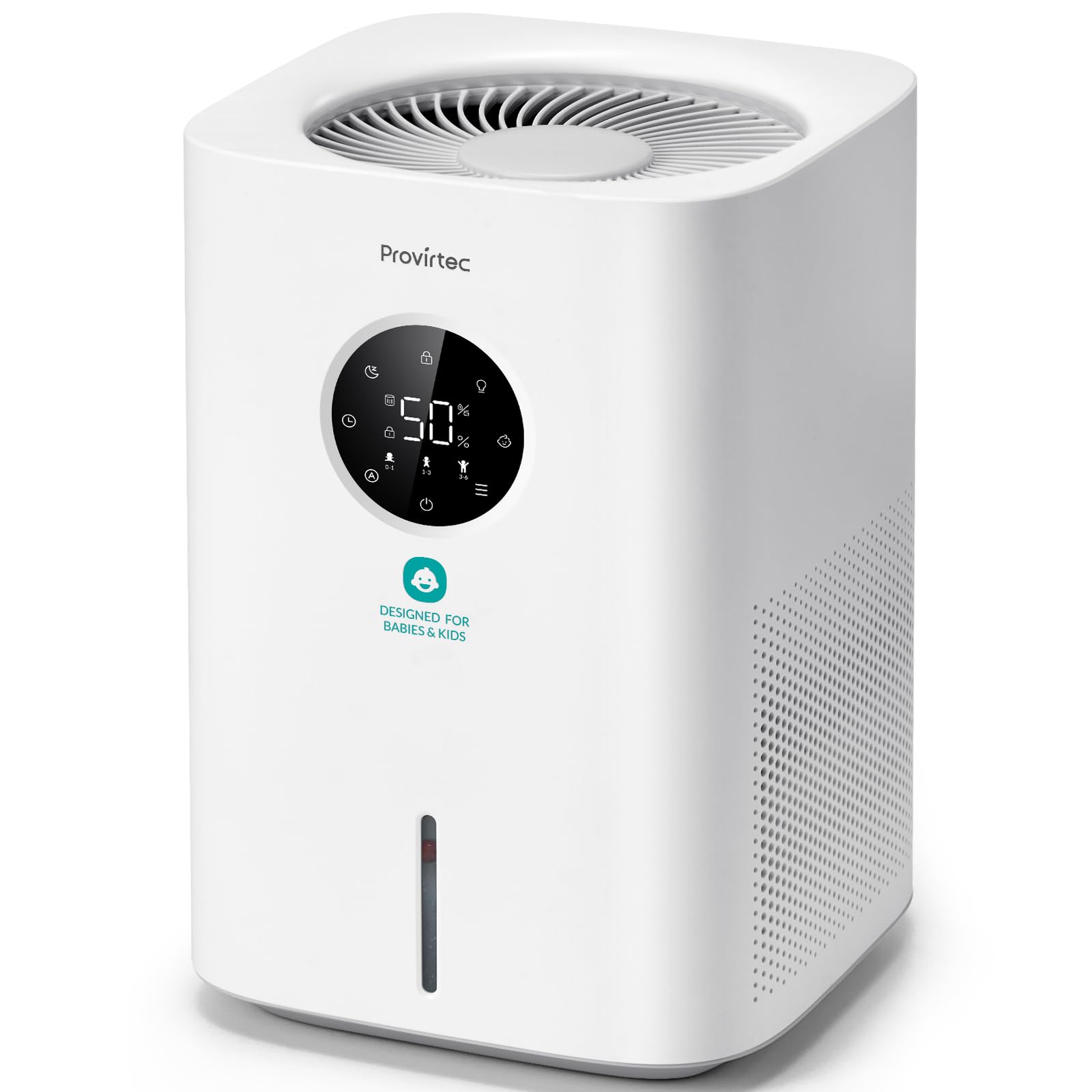 Pro Baby Evaporative Humidifier for Bedroom, MistFree & No White Dust, BPA-Free and 16dB Quiet Sleep for kids, 3 Age-Modes, Auto Control, Tap Water Safe, 4L Easy Clean Tank for Nursery