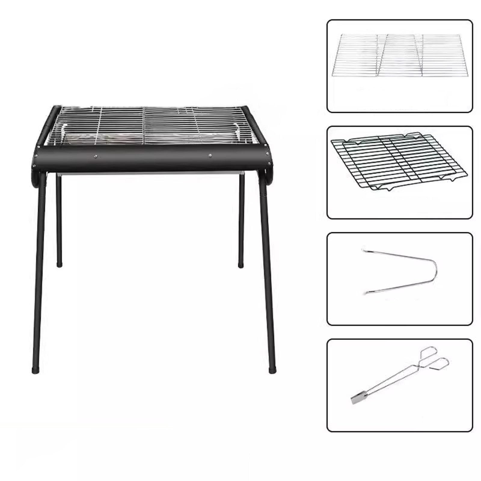 Shangguanyun456 One Color Outdoor Barbecue Grill Charcoal Barbecue Rack Outdoor Thickened Stove Folding And Pulling