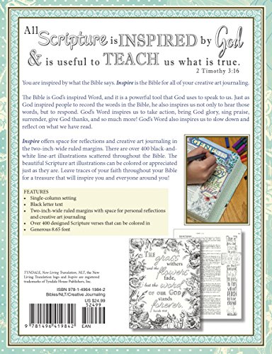 Tyndale NLT Inspire Bible, The Bible for Creative Journaling, Vintage Blue/Cream - Image 2