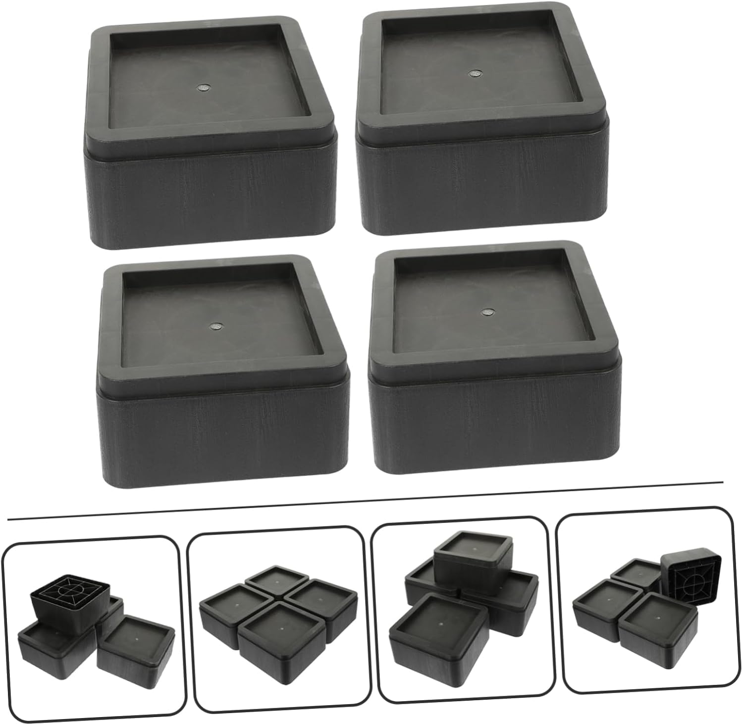 4Pcs Adjustable Furniture Risers Height Bed Elevators Slip Couch Foot Pads for Dorm Sofa and Table Support Lightweight Design
