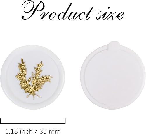 Miniatura 2 de 25 calcomanías de sello de cera dorada y blanca hechas a mano, sellos de sobre, calcomanías de cera autoadhesivas para invitaciones de fiesta de