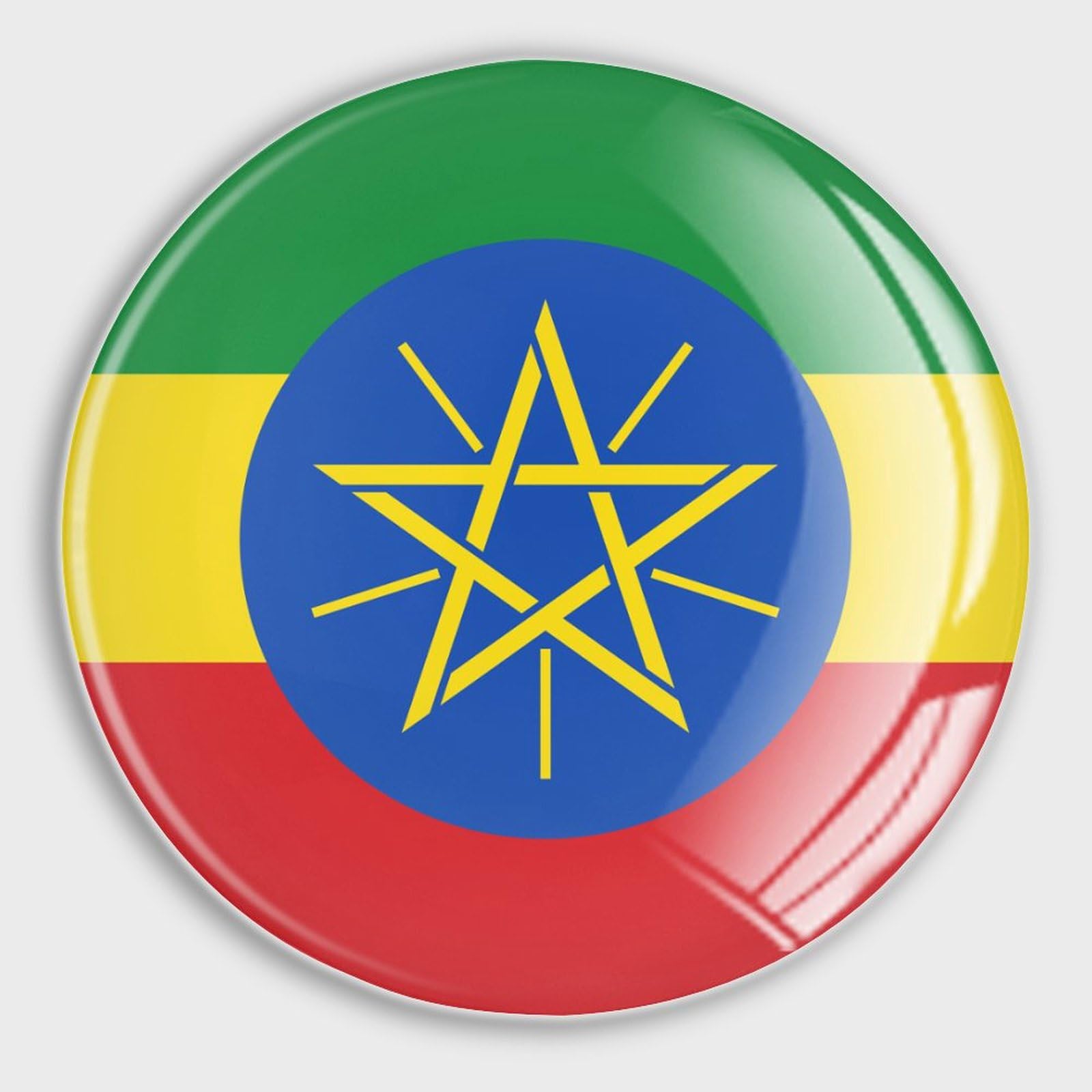 Luijorgy Ethiopia National Flags Decorative Magnets Refrigerator Flags Fridge Magnets Round Whiteboard Magnets Glass Refrigerator Magnets For Billboard Office Blackboard Kitchen Home