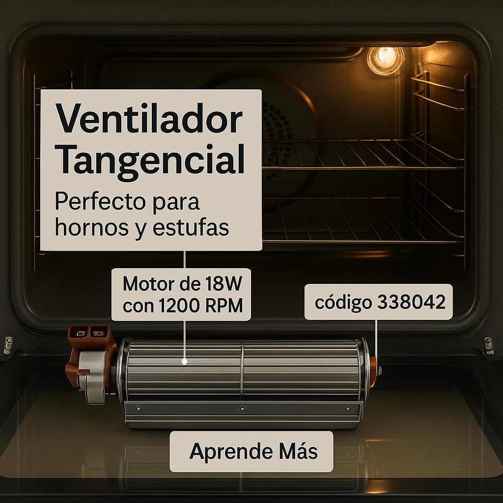 VENTILADOR TANGENCIAL UNIVERSAL TG6 180mm MOTOR A LA DERECHA 18w 1200 RPM