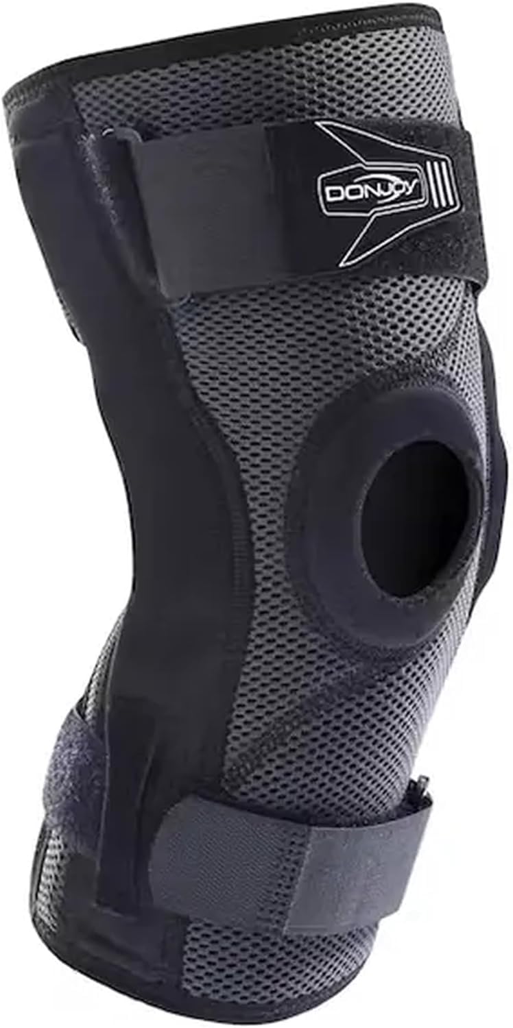 DONJOY Playmaker XPERT SLEEVE Rodillera corta (versión cerrada) con barras laterales policéntricas y anillo rotuliano – Tamaño pequeño (circunferencia del muslo 39 – 47 cm)