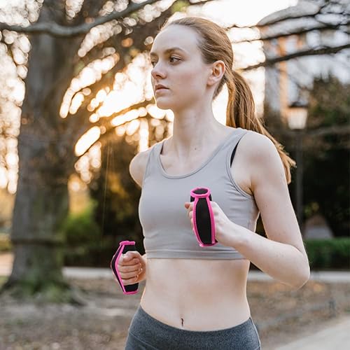 Miniatura 3 de JIANWEI 2 piezas de peso de mano desmontable, juego de pesas para caminar a mano, peso de mancuernas suave con correa de mano, equipo de